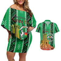 Personalized Burkina Faso Martyrs Day Couples Matching Off Shoulder Short Dress and Hawaiian Shirt Monument des Heros Nationaux - Wonder Print Shop