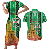 Personalized Burkina Faso Martyrs Day Couples Matching Short Sleeve Bodycon Dress and Hawaiian Shirt Monument des Heros Nationaux - Wonder Print Shop