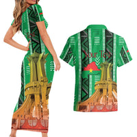 Personalized Burkina Faso Martyrs Day Couples Matching Short Sleeve Bodycon Dress and Hawaiian Shirt Monument des Heros Nationaux - Wonder Print Shop