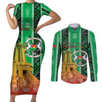 Personalized Burkina Faso Martyrs Day Couples Matching Short Sleeve Bodycon Dress and Long Sleeve Button Shirt Monument des Heros Nationaux - Wonder Print Shop