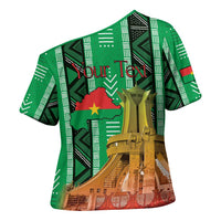 Personalized Burkina Faso Martyrs Day Cross Shoulder Shirt Monument des Heros Nationaux - Wonder Print Shop