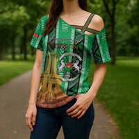 Personalized Burkina Faso Martyrs Day Cross Shoulder Shirt Monument des Heros Nationaux - Wonder Print Shop