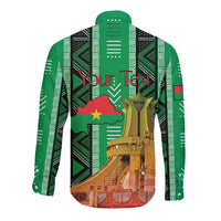 Personalized Burkina Faso Martyrs Day Long Sleeve Button Shirt Monument des Heros Nationaux - Wonder Print Shop