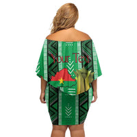 Personalized Burkina Faso Martyrs Day Off Shoulder Short Dress Monument des Heros Nationaux - Wonder Print Shop