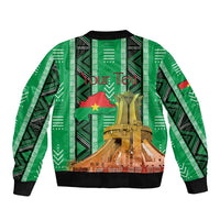 Personalized Burkina Faso Martyrs Day Sleeve Zip Bomber Jacket Monument des Heros Nationaux - Wonder Print Shop