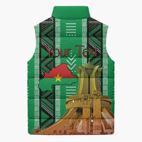 Personalized Burkina Faso Martyrs Day Sleeveless Puffer Jacket Monument des Heros Nationaux - Wonder Print Shop