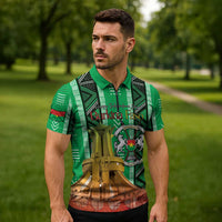Personalized Burkina Faso Martyrs Day Zipper Polo Shirt Monument des Heros Nationaux - Wonder Print Shop