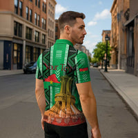 Personalized Burkina Faso Martyrs Day Zipper Polo Shirt Monument des Heros Nationaux - Wonder Print Shop