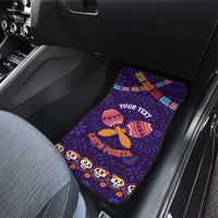 Personalised Mexico Day Of The Dead Car Mats Sugar Skull With Maracas Mexican Folk Pattern - Wonder Print Shop