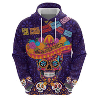 Personalised Mexico Day Of The Dead Hoodie Sugar Skull With Maracas Mexican Folk Pattern - Wonder Print Shop