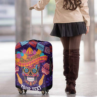 Personalised Mexico Day Of The Dead Luggage Cover Sugar Skull With Maracas Mexican Folk Pattern - Wonder Print Shop