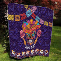 Personalised Mexico Day Of The Dead Quilt Sugar Skull With Maracas Mexican Folk Pattern - Wonder Print Shop