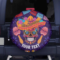 Personalised Mexico Day Of The Dead Spare Tire Cover Sugar Skull With Maracas Mexican Folk Pattern - Wonder Print Shop