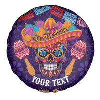 Personalised Mexico Day Of The Dead Spare Tire Cover Sugar Skull With Maracas Mexican Folk Pattern - Wonder Print Shop
