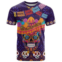 Personalised Mexico Day Of The Dead T Shirt Sugar Skull With Maracas Mexican Folk Pattern - Wonder Print Shop