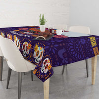 Personalised Mexico Day Of The Dead Tablecloth Sugar Skull With Maracas Mexican Folk Pattern - Wonder Print Shop