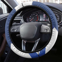 Finland Independence Day Steering Wheel Cover Lily Of The Valley Mix Holly Blue - Coat Of Arms Style - Wonder Print Shop