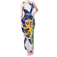 Personalised Finland Independence Day Tank Maxi Dress Lily Of The Valley Mix Holly Blue - Coat Of Arms Style - Wonder Print Shop