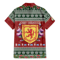 Scotland Christmas Family Matching Mermaid Dress and Hawaiian Shirt The Royal Arms of Scotland With Thistle - Wonder Print Shop
