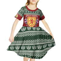 Scotland Christmas Kid Short Sleeve Dress The Royal Arms of Scotland With Thistle - Wonder Print Shop