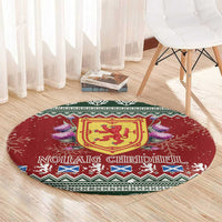 Scotland Christmas Round Carpet The Royal Arms of Scotland With Thistle