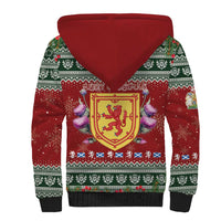 Scotland Christmas Sherpa Hoodie The Royal Arms of Scotland With Thistle - Wonder Print Shop