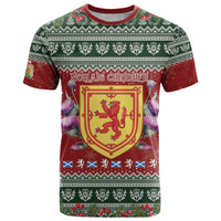 Scotland Christmas T Shirt The Royal Arms of Scotland With Thistle - Wonder Print Shop