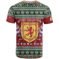 Scotland Christmas T Shirt The Royal Arms of Scotland With Thistle - Wonder Print Shop