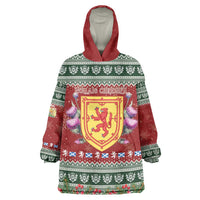 Scotland Christmas Wearable Blanket Hoodie The Royal Arms of Scotland With Thistle - Wonder Print Shop