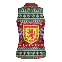 Scotland Christmas Women Sleeveless Polo Shirt The Royal Arms of Scotland With Thistle - Wonder Print Shop