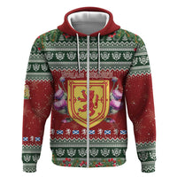 Scotland Christmas Zip Hoodie The Royal Arms of Scotland With Thistle - Wonder Print Shop
