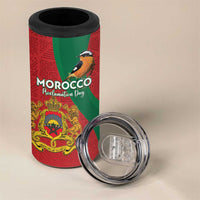 Personalised Morocco Proclamation Day 4 in 1 Can Cooler Tumbler Moussiers Redstart With Coat Of Arms - Wonder Print Shop