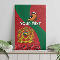 Personalised Morocco Proclamation Day Canvas Wall Art Moussier's Redstart With Coat Of Arms - Wonder Print Shop