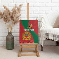 Personalised Morocco Proclamation Day Canvas Wall Art Moussier's Redstart With Coat Of Arms - Wonder Print Shop