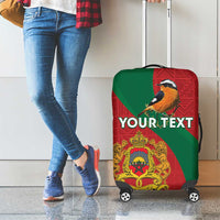 Personalised Morocco Proclamation Day Luggage Cover Moussier's Redstart With Coat Of Arms - Wonder Print Shop