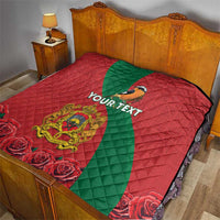 Personalised Morocco Proclamation Day Quilt Moussier's Redstart With Coat Of Arms - Wonder Print Shop