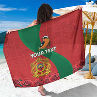 Personalised Morocco Proclamation Day Sarong Moussier's Redstart With Coat Of Arms - Wonder Print Shop