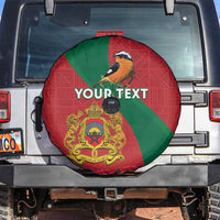 Personalised Morocco Proclamation Day Spare Tire Cover Moussier's Redstart With Coat Of Arms - Wonder Print Shop