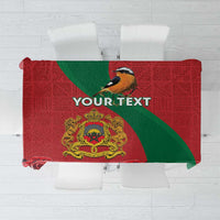 Personalised Morocco Proclamation Day Tablecloth Moussier's Redstart With Coat Of Arms - Wonder Print Shop
