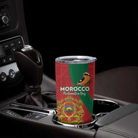 Personalised Morocco Proclamation Day Tumbler Cup Moussiers Redstart With Coat Of Arms - Wonder Print Shop