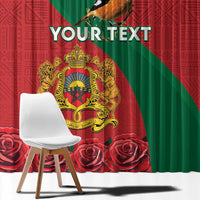 Personalised Morocco Proclamation Day Window Curtain Moussier's Redstart With Coat Of Arms - Wonder Print Shop