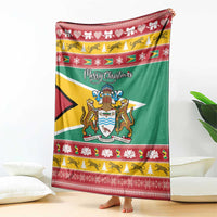 Guyana Christmas Blanket Coat Of Arms with Flag Style