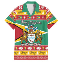 Guyana Christmas Family Matching Short Sleeve Bodycon Dress and Hawaiian Shirt Coat Of Arms with Flag Style - Wonder Print Shop