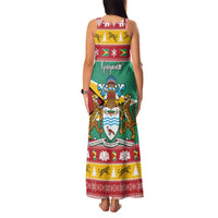 Guyana Christmas Family Matching Tank Maxi Dress and Hawaiian Shirt Coat Of Arms with Flag Style - Wonder Print Shop
