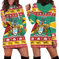 Guyana Christmas Hoodie Dress Coat Of Arms with Flag Style - Wonder Print Shop