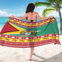 Guyana Christmas Sarong Coat Of Arms with Flag Style - Wonder Print Shop