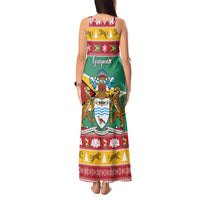 Guyana Christmas Tank Maxi Dress Coat Of Arms with Flag Style - Wonder Print Shop
