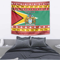 Guyana Christmas Tapestry Coat Of Arms with Flag Style - Wonder Print Shop