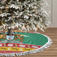 Guyana Christmas Tree Skirt Coat Of Arms with Flag Style - Wonder Print Shop