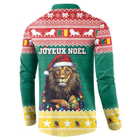 Cameroon Christmas Button Sweatshirt Lion Santa Joyeux Noel - Wonder Print Shop